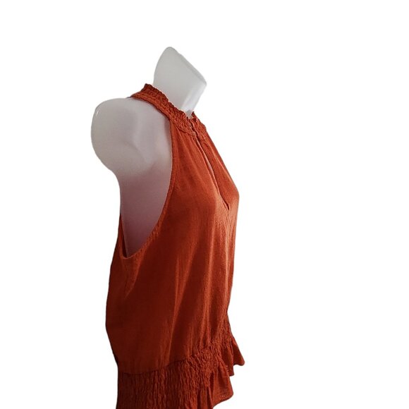 Women’s INC Medium Coral, no sleeves, 100% cotton, Halter Top - Picture 4 of 14